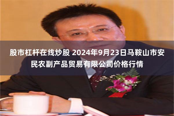 股市杠杆在线炒股 2024年9月23日马鞍山市安民农副产品贸