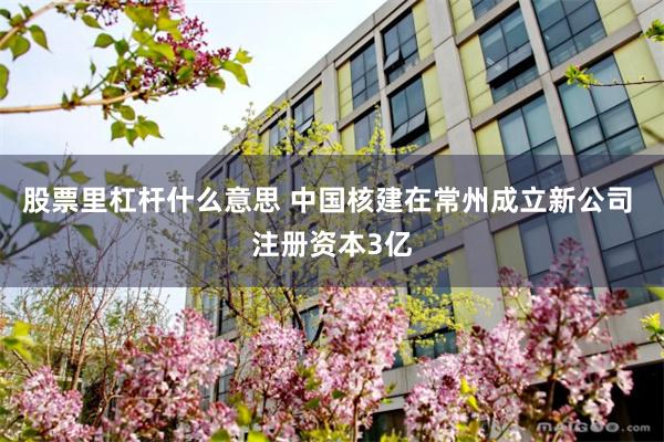 股票里杠杆什么意思 中国核建在常州成立新公司 注册资本3亿